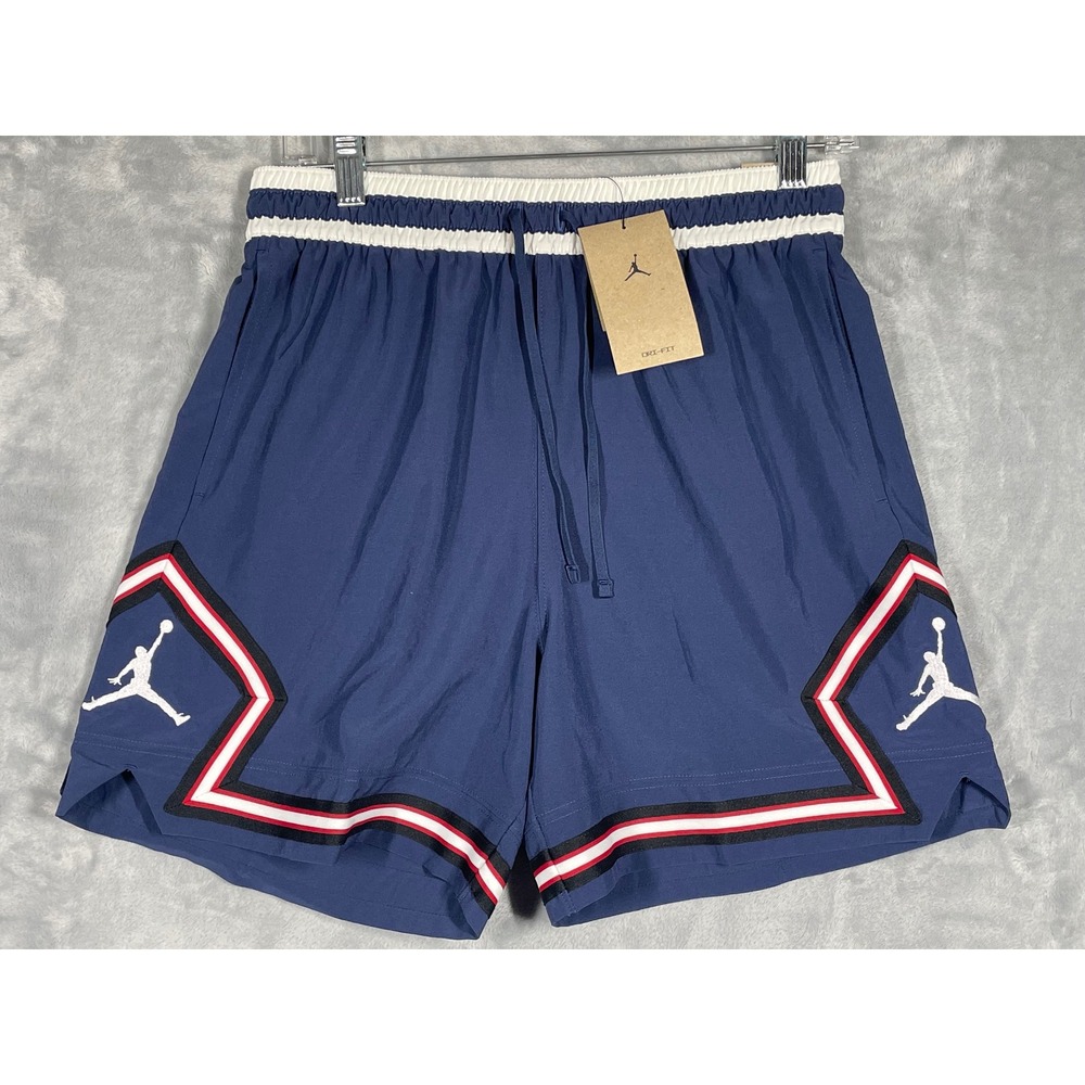 Jordan Mens Sport Diamond Shorts Navy Blue White Red HJ6366-410 Small NWT
